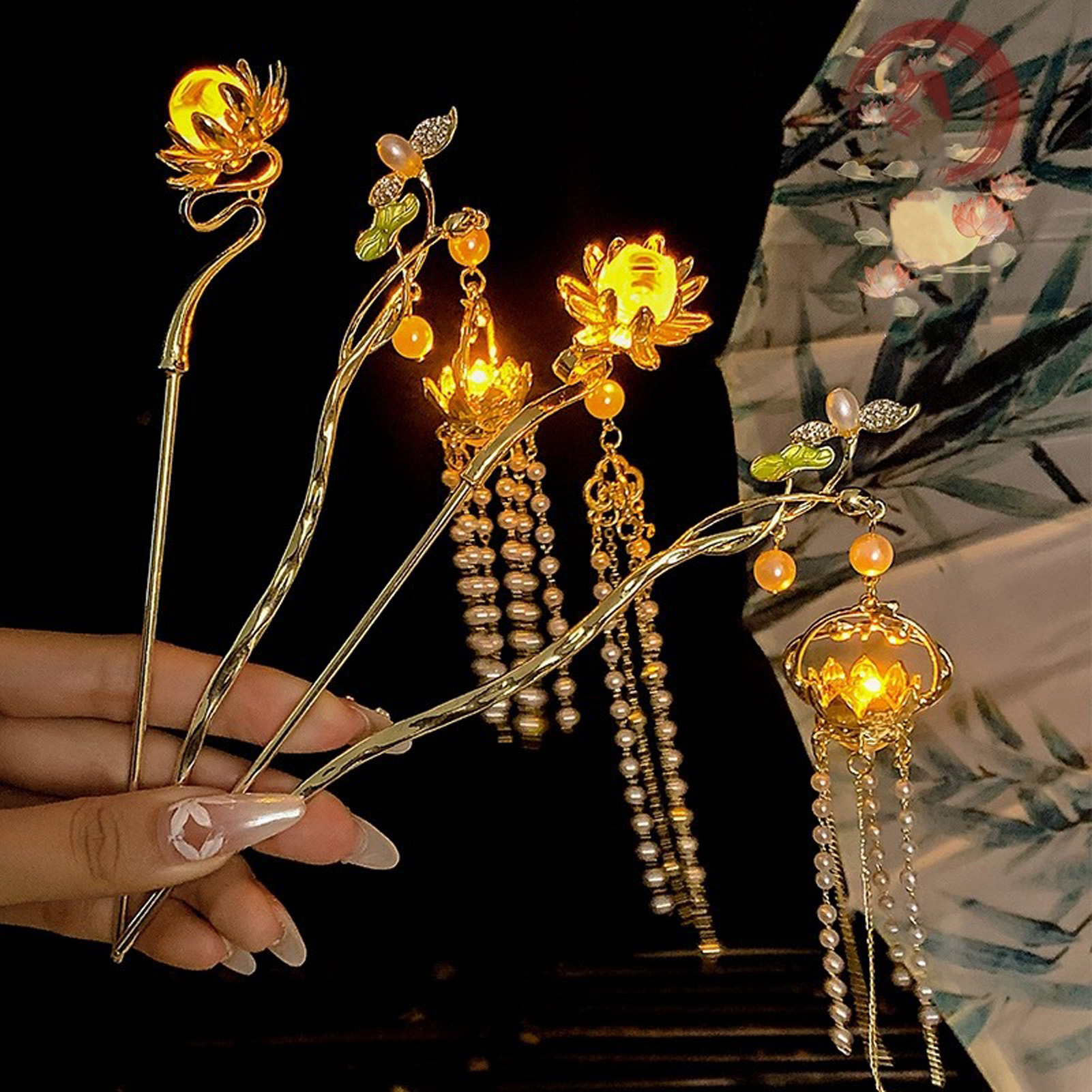 Luminous Flower Hairpin Exquis - Florist Supplies บทวิจารณ์และราคา