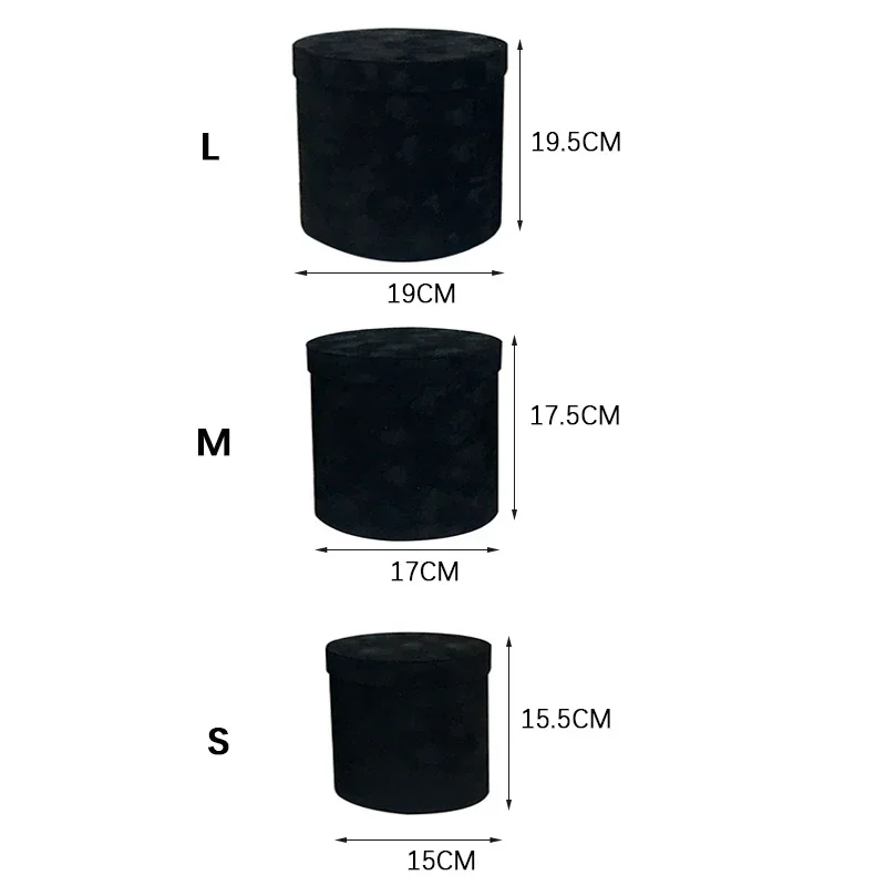 3Pcs/Set Velvet Gift Box Round - Florist Supply Buckets บทวิจารณ์และราคา