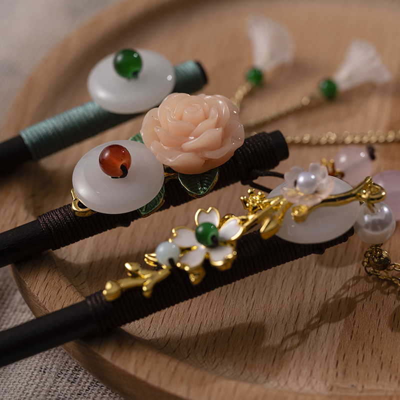 1Pc Wooden Hairpin Headdress f - Florist Supplies บทวิจารณ์และราคา