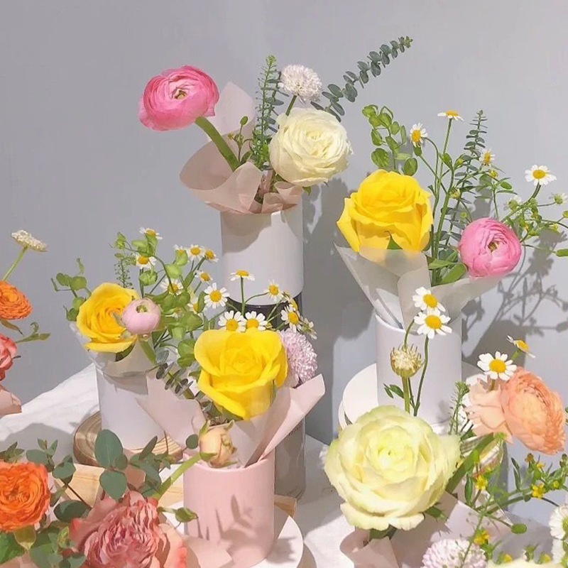 4pcs Mini Round Flower Box Gif - Florist Supply Buckets บทวิจารณ์และราคา