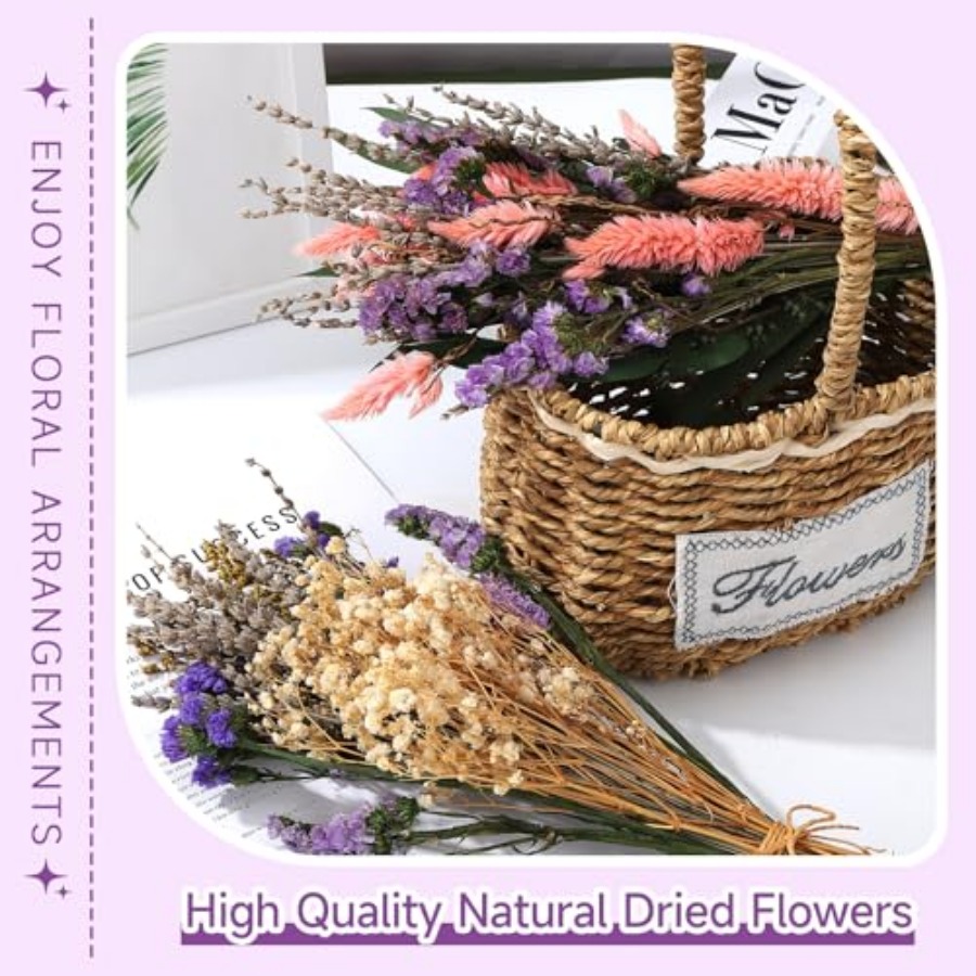 2 Pack Large Dried Flower Bouq - Baby Breath Dried บทวิจารณ์และราคา