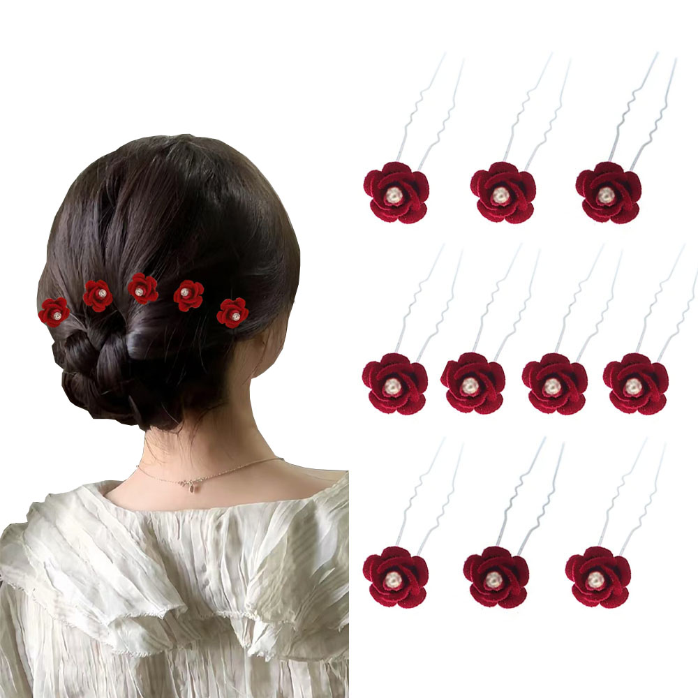 10Pcs Rose Hair Accessories We - Florist Supplies บทวิจารณ์และราคา