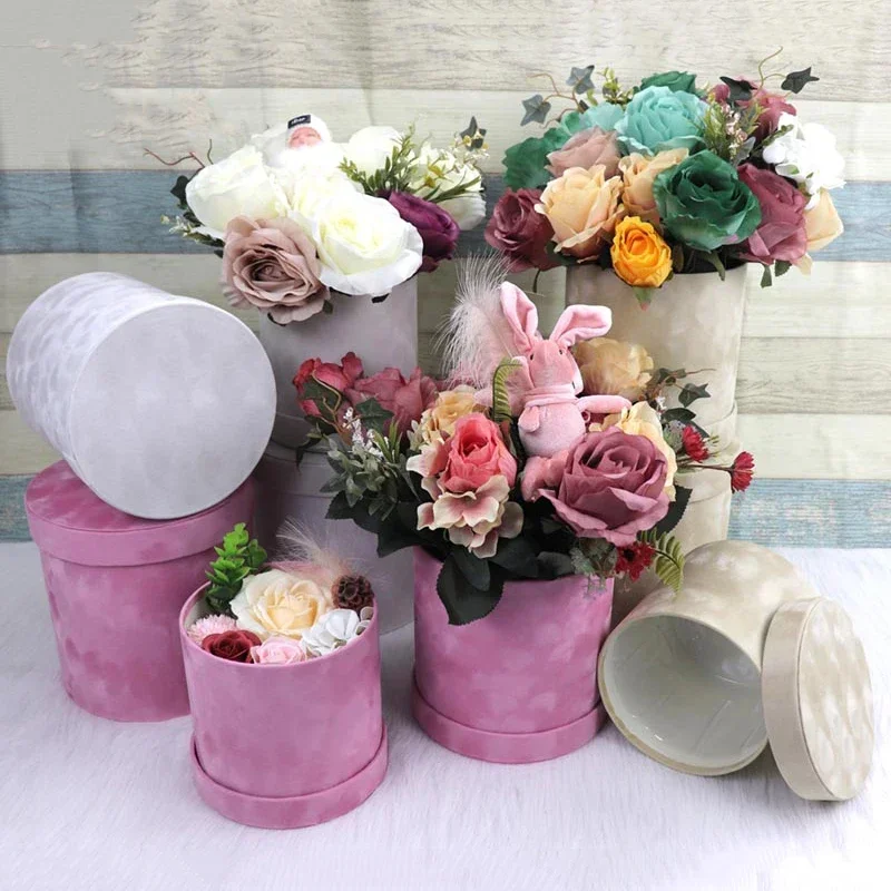 3Pcs/Set Round Shape Velvet Gi - Florist Supply Buckets บทวิจารณ์และราคา