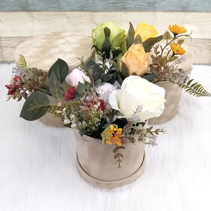 3Pcs/Set Round Shape Velvet Gi - Florist Supply Buckets บทวิจารณ์และราคา