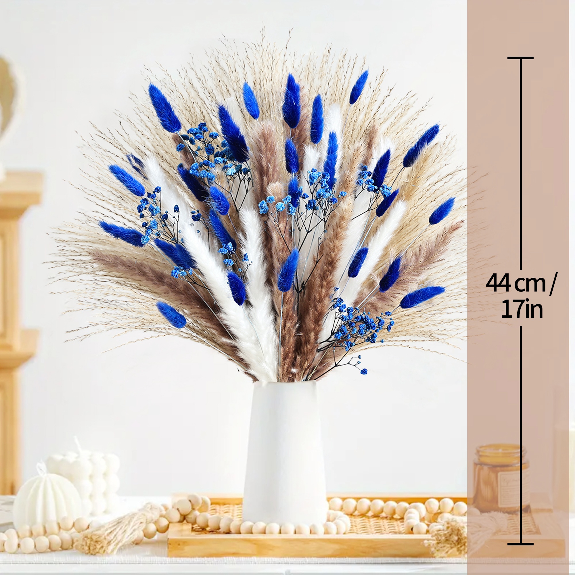 70pcs Blue Pampas Artificial D - Baby Breath Dried บทวิจารณ์และราคา