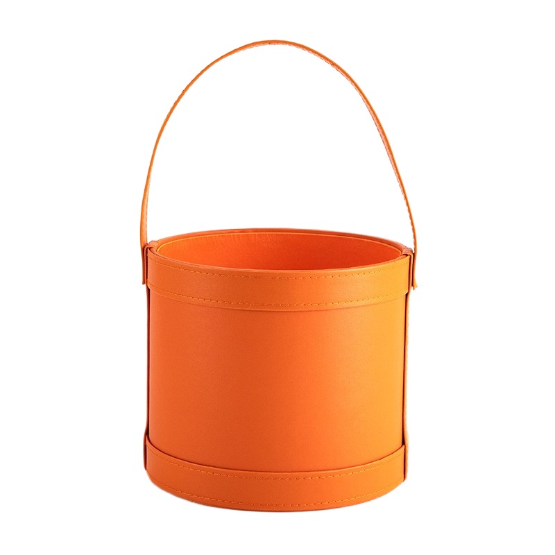 Portable Leather Round Gift Bo - Florist Supply Buckets บทวิจารณ์และราคา